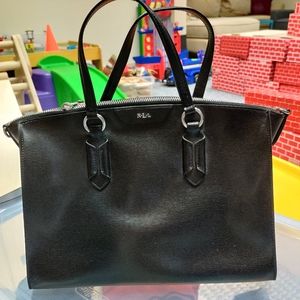 Ralph Lauren Black Leather Satchel